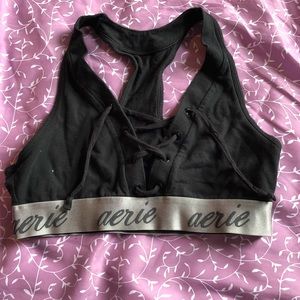 Black lace up bralette